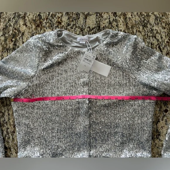 Good American Cluster Sequin Crop Cardigan L NWT - Picture 13 of 13